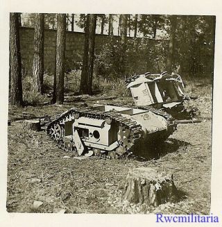 RARE US Soldier View Abandoned German GOLIATH Mini Tracked Mine Vehicles 2