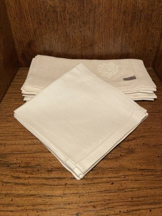 12 Vintage Linen Napkins,  Pure Irish Linen From L And S Ayres & Co.