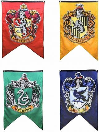 Harry Potter Set Of 4 Large House Banners Flags 29 X 49 Inches