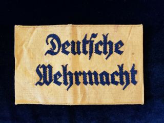 Ww2 German Deutsche Wehrmacht Yellow Armband -