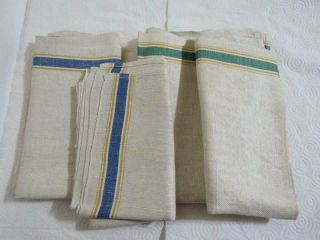 4 Pc Antique Vintage Linen Kitchen Large Heavy Duty Hand Towels Dishcloths Rags