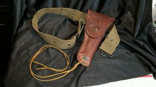 Wwii Us Army M1916 Leather Holster And Belt Boyt - 42 For Colt.  45acp M1911