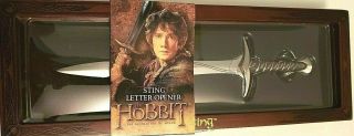 The Hobbit Sting Letter Opener Sword In Ornate Wood Box Noble Wrap
