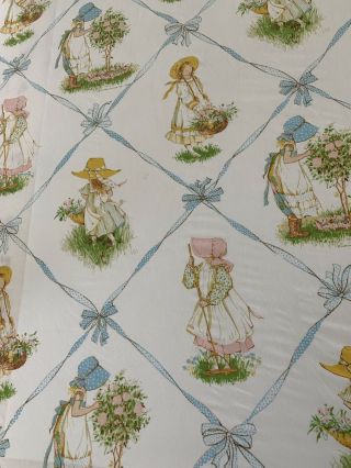 Vintage Holly Hobbie 1976 Twin Fitted Sheet 1976