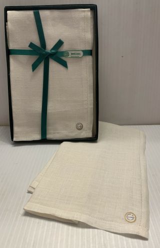 Vintage Irish Linen Made In Ireland (6) White Napkins