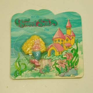 Rare Vintage Sweet Sea Mermaid Pin Avon Tomy 1985 In Package 1 3/4 " Long