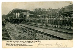 Camp Elliott Panama Canal Zone - Theodore Roosevelt On Train - Postcard Political