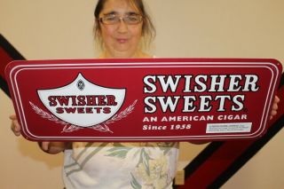Vintage Swisher Sweets Cigars Tobacco Gas Oil 24 " Embossed Metal Sign