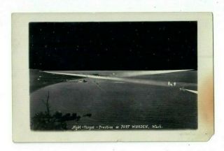 Rppc Night Target Practice Fort Worden Wa 1911 Port Townsend Pm Photo Postcard