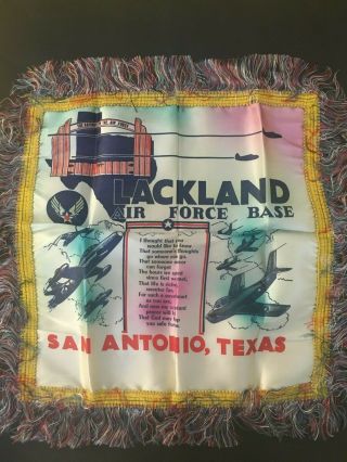 Vintage Souvenir Lackland,  San Antonio,  Tx Us Air Force Pillow Top