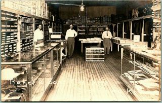 1910s Greensburg,  Kansas Rppc Photo Postcard Bakers & Sons Clothiers Store Int.