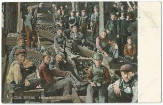 Wilkes - Barre Pennsylvania Pa Coal Mine Breaker Boys Child Labor R.  Tuck 1908