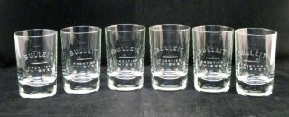 6 Bulleit Frontier Whiskey On The Rocks Glasses 200ml Oval Embossed Logo Italy