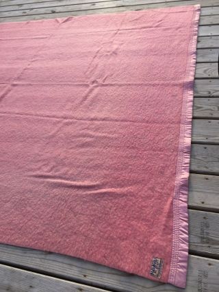 Mariposa All Wool Blanket Sholer Benninghofen Hamilton Ohio Pink 7 X 6 Usa