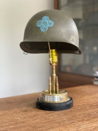 Wwii 88th Division Helmet Lamp Veteran - Crafted For Id 
