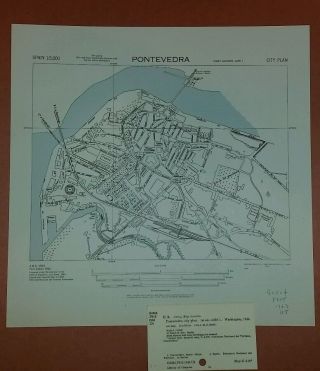 1943 Us Army Map City Plan Of Pontevedra Spain