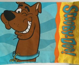 Vintage 1996 Made In The Usa Scooby - Doo Twin Flat Sheet W/two Pillowcases E100