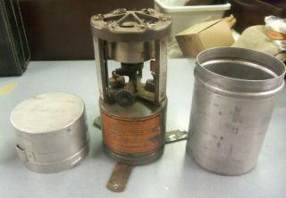 Us Cm Mfg Co 1945 Field Camp Stove Wwii Coleman W/ Tool Case Funnel