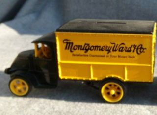 Montgomery Ward 1926 Mack Bull Dog Delivery Truck Diecast Ertl Yellow 6 - 1/2 " L