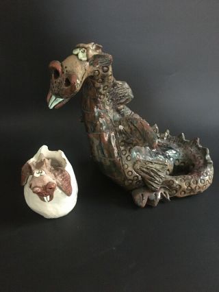 Dragon Mother And Baby - Ceramic