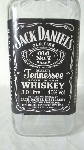 Vintage Jack Daniels 3 Ltr Bottle.  Huge Discontinued,  Not The Cradle Bottle