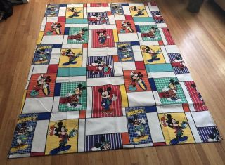Vintage Mickey Mouse Twin Blanket Chatham Thermal Acrylic Bedding Cool Surf Car