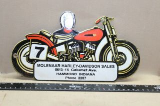 Neat Molenarr Harley Davidson Sales Porcelain Metal Sign Hammond Indiana Indian