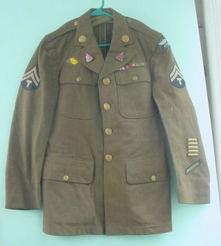 Wwii Us Army Air Force Maaf Uniform Jacket Engineers Italian Made Unit Crests Di