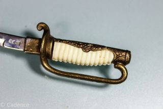 WW2 Japanese Kyo Gunto Miniature Letter Opener Sword Maker Marked Bear. 2