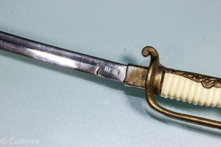 WW2 Japanese Kyo Gunto Miniature Letter Opener Sword Maker Marked Bear. 3