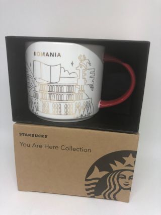 Starbucks You Are Here Romania Holiday Ceramic Coffee Mug