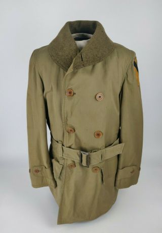 WWII WW2 US Army 1st Cavalry Wool Mackinaw Jeep Trench Coat Overcoat 2