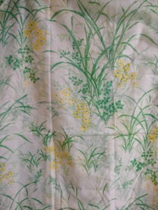 2 Vintage Semi Sheer Curtain Panels Floral