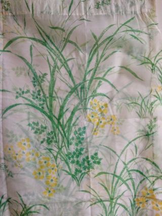 2 Vintage semi sheer curtain panels floral 2