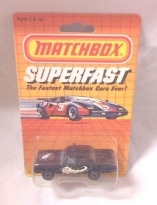 Mj7 Matchbox - 1985 Superfast - 59 Mercury Police Car - Black - Haley 