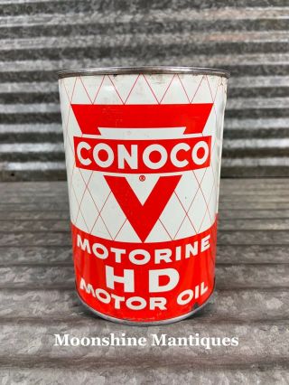 1950’s Conoco Motorine Motor Oil Can 1 Qt.  - Gas & Oil