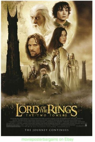 Lord Of The Rings: The Two Towers Movie Poster Double Sided 27 By 40 One Sheet