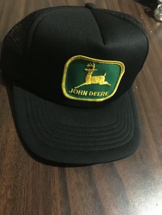 Vintage John Deere Mesh Farmer Trucker Snapback Hat Big Patch Made In Usa