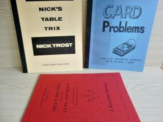 Rare Nick Trost Magic Books - Nick 