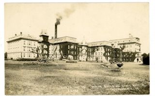 Independence Iowa Ia - South Wing At State Hospital - Rppc Postcard Insane Asylum