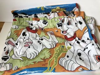 Vintage 1996 Disney 101 Dalmatians TWIN Flat Sheet Puppies Dogs Craft Fabric 2