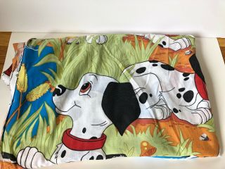 Vintage 1996 Disney 101 Dalmatians TWIN Flat Sheet Puppies Dogs Craft Fabric 3