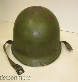 Wwii Us Army M1 Combat Helmet Swivel Nbale Steel Rim Front Seam