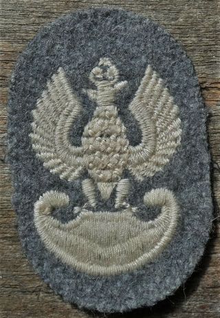 Polish Army Cloth Cap Badge Poland Eagle Made In Italy Circa 1944 Polska