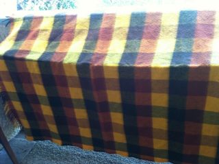 Camp Blanket Faribo Faribault Minnesota Woolen Mills Wool Plaid Picnic 53x63 Usa