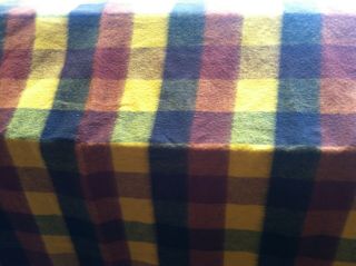 Camp Blanket Faribo Faribault Minnesota Woolen Mills Wool Plaid Picnic 53x63 USA 3
