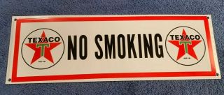 Vintage Old Texaco Star " No Smoking " Gasoline Porcelain Gas Pump Fuel Sign