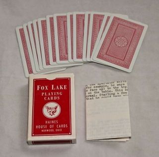 Fox Lake Playing Cards Magic Trick Deck " James Swoger 
