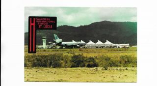 St Lucia British W Indies Hewanorra Airport Postcard Pan American Dc - 10