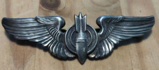 Wwii Us Army Air Force Bombardier Wings Sterling Full Size 3 " Pin Back
